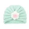 OC D005 # Chapeaux pour enfants Décoration florale Couleur Bonnet en laine tricotée Épaisse pour garder au chaud en hiver Vente en gros