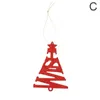 Decorazioni natalizie 2022 Ciondolo artificiale in legno rosso in lega con decorazione ad albero V8Q0
