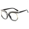 Montature per occhiali da sole Occhiali da vista quadrati retrò Uomo Donna Occhiali da vista di lusso con lenti trasparenti Cornice Diamond Eyewear Espejuelos