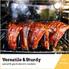 BBQ Tools Accessories Non-Stick Rib Rack Stand Barbecue Steaks Racks Stainless Steel Chicken Beef Ribs Grill Black for Gas Smoker or Charcoal 220922