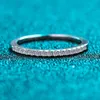 Кластерные кольца Smyoue Тест прошел кольцо, соответствующее свадебной бриллиантовой ленте для женщин 925 Серебряное серебряное серебро, одиночное хвостовое кольцо, 220922