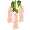 Dekorativa blommor 1 Set Artificial Flower Vine Fake Wisteria Hanging Silk Wedding Party Decoration Flores Artificiales