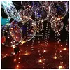 A decora￧￣o de festa liderou os bal￵es de bobo transparentes ilumina￧￣o de h￩lio bolha de brilho com luzes de corda para o casamento de casamento embalagem2010 am4vr