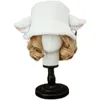 Stingy Brim Hats Handmade Sheep Baa Bucket Lolita Cap with Ears Cute Girl Lambswool Material Black White Ear Holiday Gift 220922