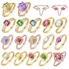 Cluster Rings Mikiwuu 925 Sterling Silver Justerbar rosguldfärg för kvinnor Lyxbröllopspar