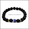 Brins de perles pierre de lave délicat bracelet de perles naturelles pour hommes amant taille réglable Bodhi perles bijoux cadeau livraison directe 2021 Dhim0