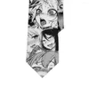 Bow Ties Fashion 8cm Wide Cartoon Printing Tie Japanese Two-dimensional College Style Anime Necktie Men Women Party Shirt Accessories