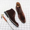 Elegante enkellaarzen Men schoenen klassieke solide kleur corduroy woestijn veter mode business casual straat dagelijkse AD206