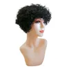 Perruques bouclées courtes coupe de lutin cheveux humains pour les femmes naturel noir Remy cheveux 150% densité sans colle aucune perruque de dentelle faite à la Machine