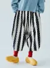 Damen-Caprihosen, Imakokonis Originaldesign, gepunktete Streifen, elastische Taille, weites Bein, für Damen, lässig, locker und einfach, Rettich 220922