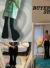 Pantalon féminin Capris Bold Shade Grunge 90S Urban Style Boot Cut High Black Vintage Skinny Fashion Indie Casual For Women Pants 220922