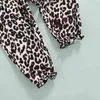 Rompers Girl Jumpsuit Leopard Print ärmlös tieup långa byxor småbarn Kid Girls Summer Fashion Jumpsuit outfit 16y J220922