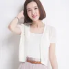 Jaquetas femininas Cardigã de manga curta Capa pequena fêmea de design curto fêmea camisa de ar condicionado de ar condicionado