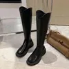 Boots Dress Shoes Designer 2023 Nya vinterkvinnor Kn￤ H￶gtid L￤derplattform L￥ngt kontor Lady Footwear Ytmtloy Botine de Muje 1