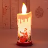 Décoration de fête pour la maison bougie lampe motif de dessin animé écologique LED en plastique scintillant batterie pilier bougies