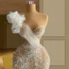 Novos vestidos de noiva de sereia de p￩rolas de design veem atrav￩s do vestido de noiva Apliques de renda personalizados vestidos de noiva vestidos de noiva