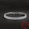 Pulseiras de link 5 mm moissanite tênis para mulheres 925 prata esterlina ouro branco pulseira casamento brilhos laboratório pulseira de diamante GRA