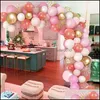 Decoração de festa 110pcs Aron Pink Dia dos Namorados Balão Garland Set Baby Primeiro aniversário Decoração de casamento criativo Deld Deliv Dhzl6