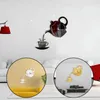 Wall Clocks 3D Clock Stickers DIY Acrylic Coffee Cup Teapot Decorative Kitchen Living Room Dining Decals Bedroom Office Decor