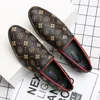 Fashion Loafers Men Shoes Personality Printing PU Round Toe Simple Slip-on Business Casual Wedding Party Daily AD223