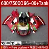 Fairings & Tank For SUZUKI SRAD GSXR600 GSXR 600 750 CC 1996 1997 1998 1999 2000 Body 156No.113 GSXR750 600CC GSX-R750 750CC 96-00 GSXR-600 96 97 98 99 00 Fairing red glossy