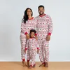 가을 겨울 새 홈웨어 잠옷 유럽과 미국 크리스마스 프린트 긴 소매 캐주얼 부모-자식 세트