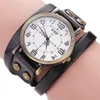 Pulseira de pulso CCQ Brand Vintage Cow Leather Bracelet Watch Men Women Wristwatch Quartz Minimalista Moda Ultra Thin Relógios Simples