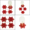 Mats kuddar Creative Christmas Snowflake Shaped Cup Mat Anti-Scid Table Decor Placemat Xmas Holiday Drop Delivery 2021 Home Garden Kit DHVN4