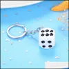 Keychains Cute Colorf Dice Key Chains Rings Resin Keychain Keyfob For Men Women Car Handbags Wallet Accessories Creative Keychains220q