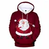 Sweat à capuche de noël pour hommes et femmes, sweat-shirt de noël 3D pour enfants et adultes, drôle, automne, manches longues, chaud, Hip Hop, père noël