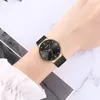Polshorloges SunKta Rose Gold Black Women Quartz kijkt roestvrij staal ultradunne horloge Fashion Clock vrouwelijke jurk cadeau