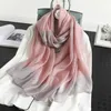 Halsdukar vårvinter silk ull halsduk 2022 kvinnor lyx randig pashmina varm shl wrap kvinnlig foulard bufanda lagrar y2209