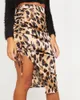 Skirts Women Slim Pencil Skirt Leopard Print Suede Work Wear Hip Midi Spring Autumn Bodycon Femme Jupe Mujer Falda