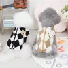 Abbigliamento per cani Anti-caduta Adorabile pile scozzese a rombi Vestiti per animali domestici Giacca elastica per animali lavabile per gatto