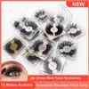 Thick Natural Long Mink False Eyelashes Curly Crisscross Reusable Handmade Multilayer 25mm Fake Lashes Full Strip Eyelash Extensions Makeup for Eyes