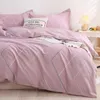 Beddengoed sets meisjes roze dekbedovertrek set eenvoudige geometrische figuur zachte eenpersoonsbed vlakke platen quilt kussenslopen dubbele beddenkoffers