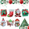 Parti Dekorasyonu Büyük Santa Snowman Noel Folyo Balonları Xmas Tree Balon Merry Ev Malzemeleri Globos Damlası Teslimat 2021 Bahçe F Dhueu