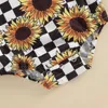 Barboteuses Nouveau-né Bébé Fille Garçon Printemps Automne Vêtements Tournesol À Carreaux À Manches Longues Triangle Barboteuse Combinaison Casual Combishort Tenues J220922