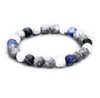 8mm pierre naturelle à la main brins de perles mâle bracelets porte-bonheur Yoga élastique bracelet fête Club bijoux pour hommes