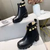 Botas cortas Martin Boots Botines Otoño Cuero Suela gruesa Mujer Moda Moda Mujer Plataforma impermeable Negro Primavera MKJ0000001