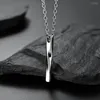 Anhänger Halsketten Edelstahl Halskette für Männer und Frauen Unisex Twisted Cube Bar mit Gliederkette