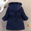 Jackets de couro para meninas de inverno espessamento e calor real de algodão de algodão de comprimento médio parka casacos de casacos infantis 20220924 E3