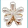 Hair Clips Barrettes Daisy Pearl Hair Clips Mini Elegant Metal Plastic Side Clip Claws Women Girl White Make Up Hairpi Dhseller2010 Dhw3L