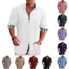 Camisas casuais masculinas Douhoow Men Butrot Up camisa xadrez de lapela de lapela longa blusa para roupas de streetwear S-5xl roupas masculinas