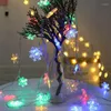 Strings Multicolor Christmas Fairy String Lights 10m 60 LED SNOWFLAKE Garlandslampor för Holiday Wedding Home Decoration 220V EU Plug