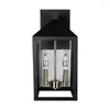 Modern Outdoor Wall Lamp Exterior IP45 Fixture Black Finished With Clear Glass Shade Used For Garden Courtyard