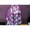 Plus Size Dresses African Women's Fashion Casual Mother's Wear Loose Bat Shirt Color Water Led V-neck Robe Drill Dress