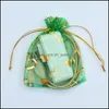 Jewelry Pouches Bags 11 Colors 7X9Cm Open Gold Sier Heart Small Organza Bags Jewelry Gift Pouches Candy Bag Pouches 500Pcs 212 T2 D Dhjhv