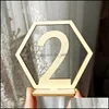 Party Decoratie 1-40 Hexagon houten tafelnummers met houderbasis houten bord zitting nummer voor bruiloft banket zit opdrachtparty dhbnu