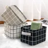 Foldable Storage Basket Rectangle Waterproof Cotton Linen Storages Baskets Desktop Clutter Cosmetic Snacks Toy Organization Basket BH7644 TYJ